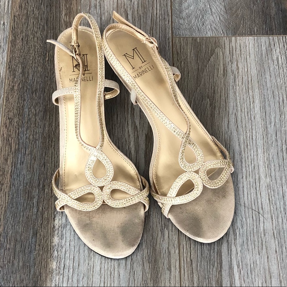 M by Marinelli Gold wedge shoes